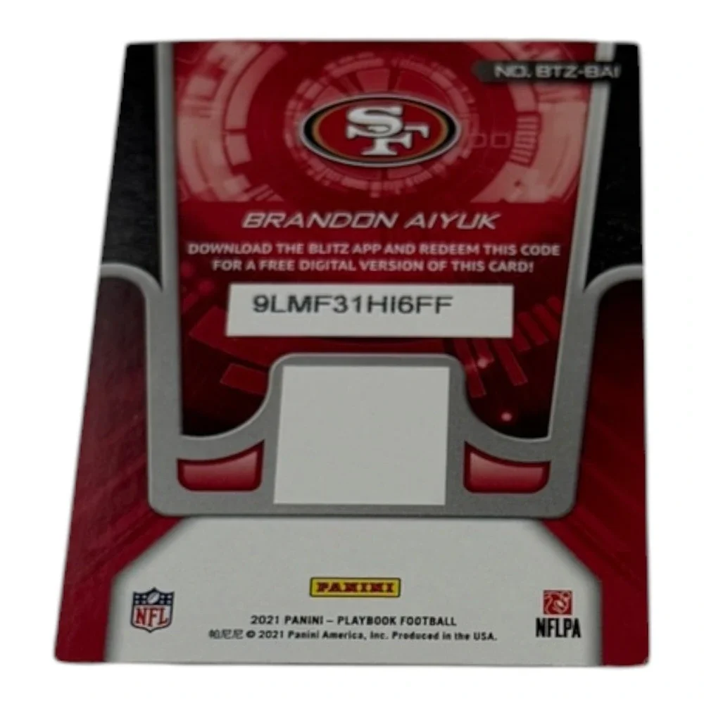 2021 Panini Playbook Brandon Aiyuk Blitz Insert San Francisco 49ers No. BTZ-BAI